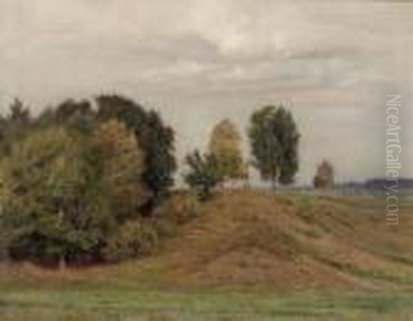 Landschaft Mit Wegkreuz Oil Painting by Thomas Leitner