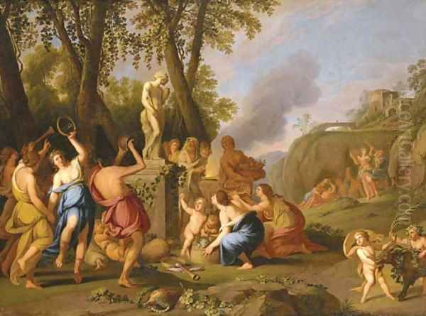 A Bacchanal 3 Oil Painting by Giulio Carpioni