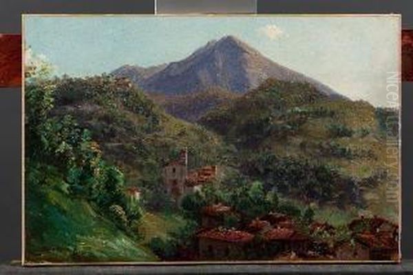 Pella, Lago D'orta - 1877 Oil Painting by Giovan Battista Lelli