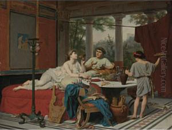 Horace At Tibur Oil Painting by Alexandre Louis Leloir