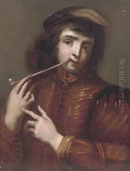 A bravo smoking Oil Painting by Jan Cossiers