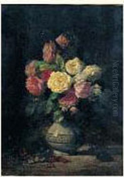 Bouquet De Fleurs Oil Painting by Louis Marie Lemaire