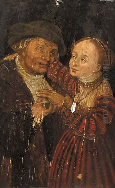 Ill-matched lovers Oil Painting by Lucas The Younger Cranach