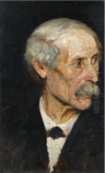 Portrait Of A Man Oil Painting by Polychronis Lembessis