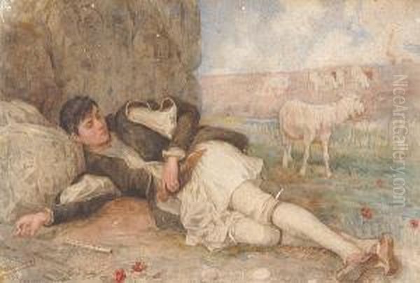 Shepherd Resting Oil Painting by Polychronis Lembessis