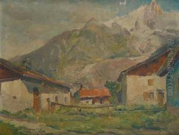 Aiguille Du Dru, Vallee Dechamonix Oil Painting by Georges Lemmers