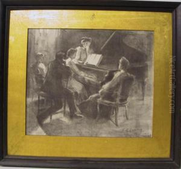 Het Pianoconcert Oil Painting by Georges Lemmers