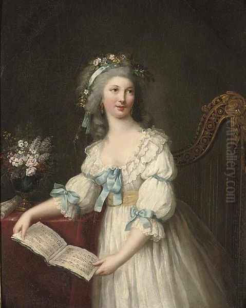 Portrait Of Marie-francoise Dumesnil Oil Painting by Marie-Victoire Lemoine