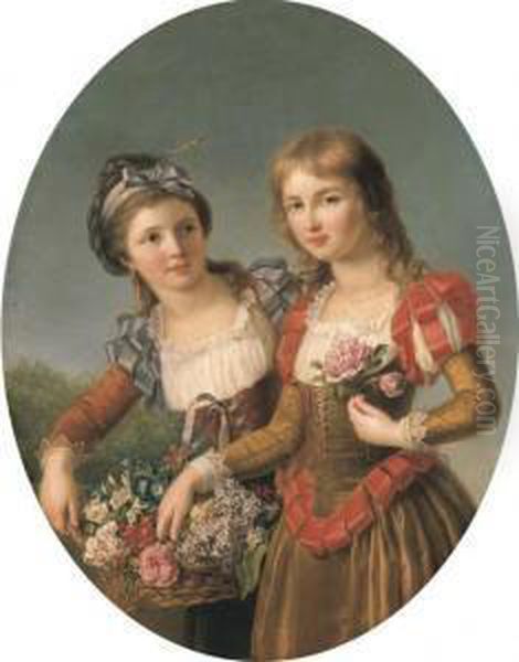 Les Deux Soeurs Oil Painting by Marie-Victoire Lemoine