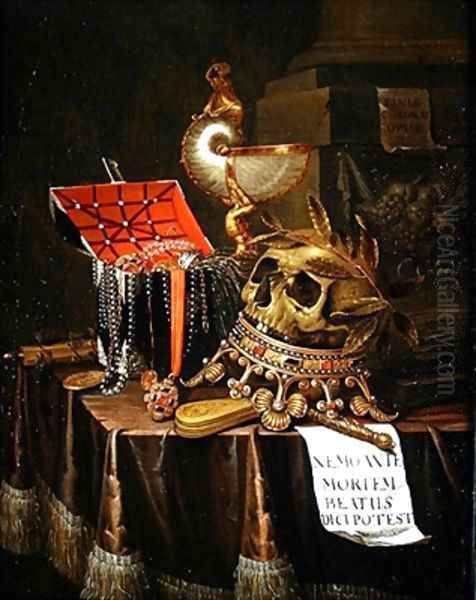 A Vanitas Still Life Oil Painting by Evert Collier