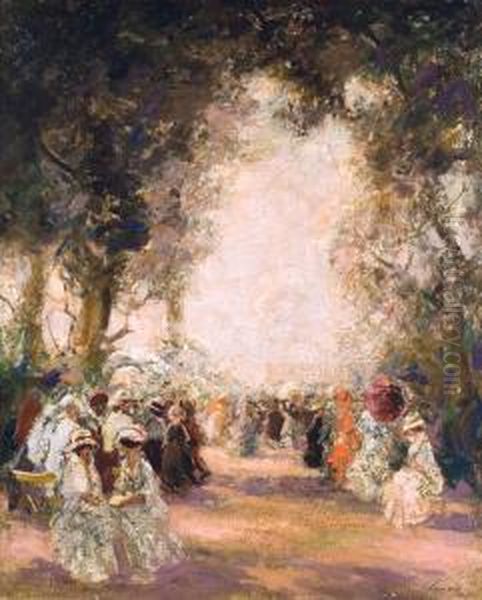 Bois De Boulogne, Le Dimanche Oil Painting by Charles Amable Lenoir