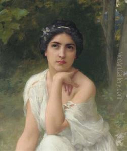 Pensive Oil Painting by Charles Amable Lenoir