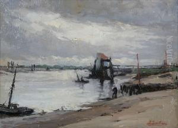 Rivierbocht Oil Painting by Jules Lentrein