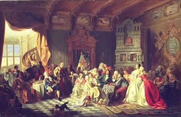 The Assembly under Peter the Great Oil Painting by Stanislaw Chlebowsky