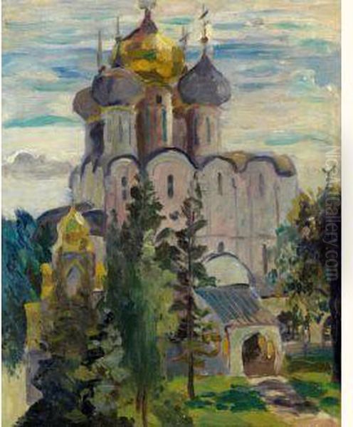 Church In Autumn Oil Painting by Aristarkh Vasilievic Lentulov