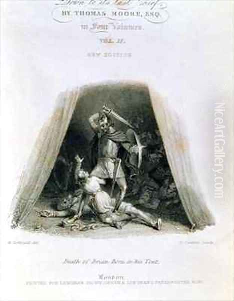 Death of Brian Boru in his Tent Oil Painting by Corbould, Henry