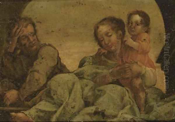 The Rest on the Flight into Egypt Oil Painting by Correggio, (Antonio Allegri)