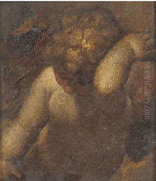 A putto a fragment Oil Painting by Correggio, (Antonio Allegri)