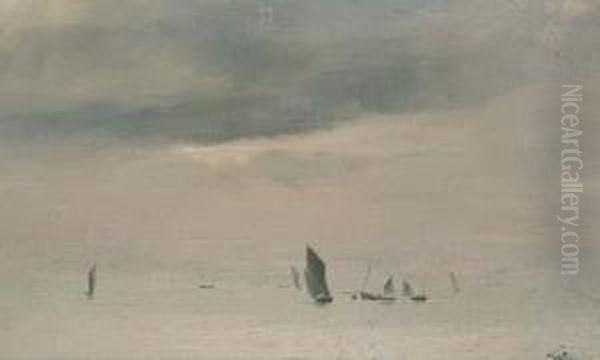 Bateaux De Peche A Berck Oil Painting by Ludovic Lepic