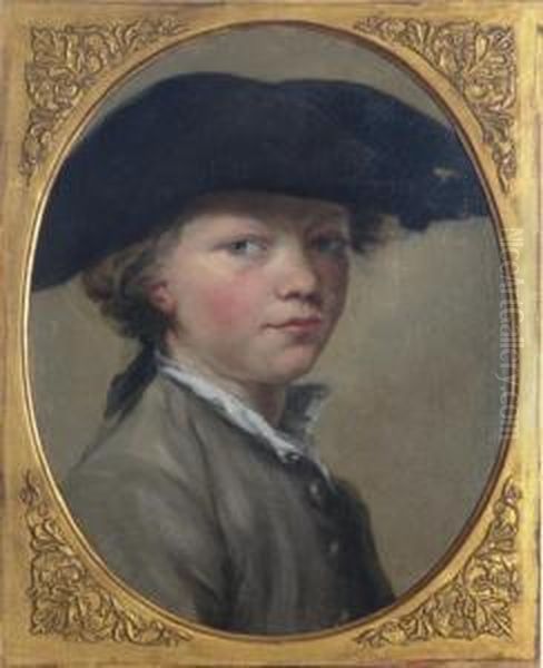 Portrait Of A Boy In A Tricorn Hat Oil Painting by Francois-Bernard Lepicie