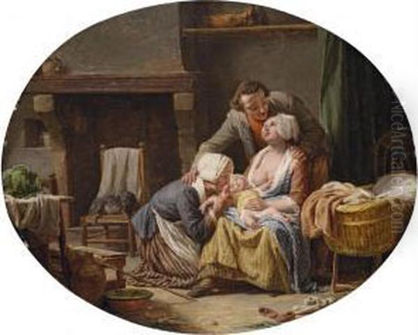 L'union Paisible Oil Painting by Francois-Bernard Lepicie