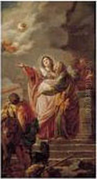 La Visitation Oil Painting by Francois-Bernard Lepicie