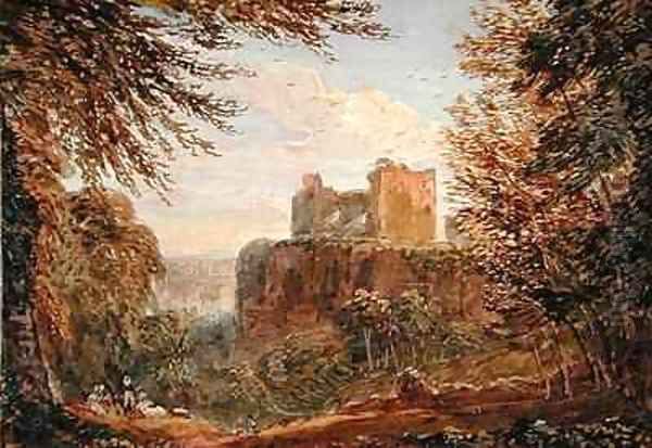 Chepstow Castle Oil Painting by David Cox