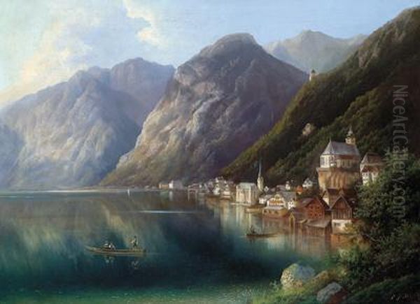 Partie Am Hallstatter See Oil Painting by Ferdinand Lepie