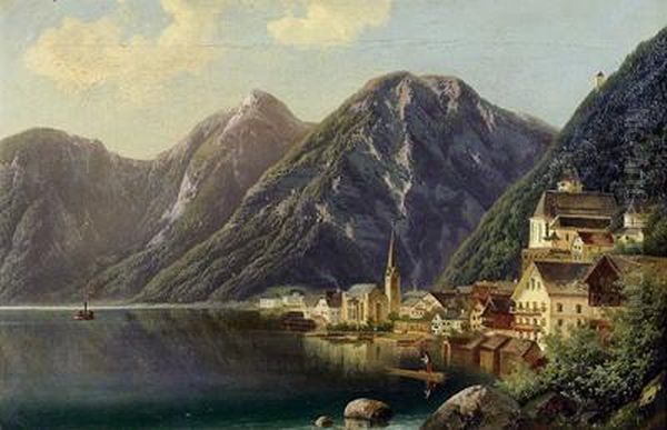 Blick Auf Hallstatt Oil Painting by Ferdinand Lepie