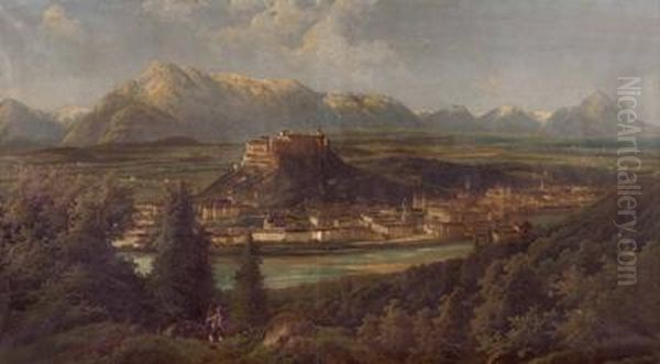 Blick Auf Salzburg Oil Painting by Ferdinand Lepie