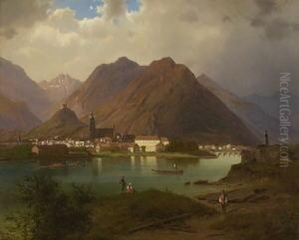 Blick Auf Schwaz Oil Painting by Ferdinand Lepie