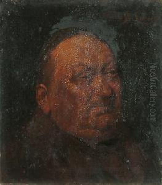 Head Study Of A Monk Oil Painting by Vincent Stoltenberg Lerche