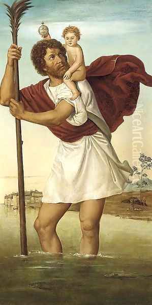 Saint Christopher Oil Painting by Giovanni Battista Cima da Conegliano