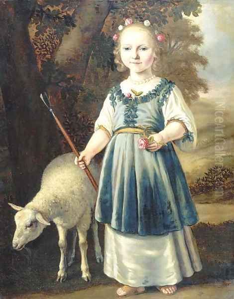 Portrait of a young girl dressed as a shepherdess Oil Painting by Jacob Gerritsz. Cuyp