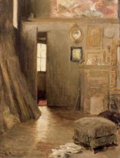 L'atelier De L'artiste Oil Painting by Henri Lerolle