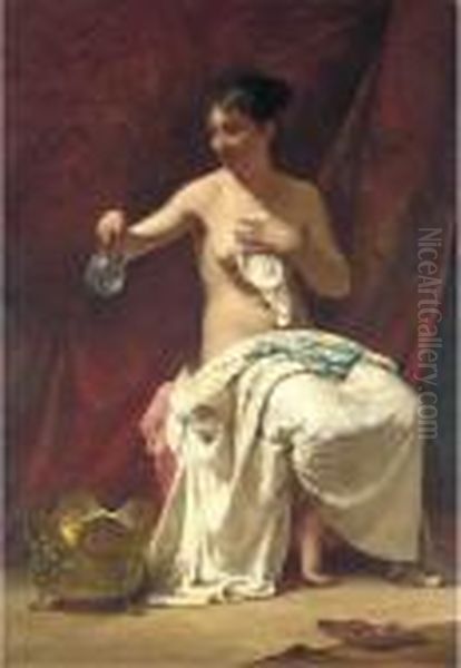 Femme A Sa Toilette Oil Painting by Henri Lerolle