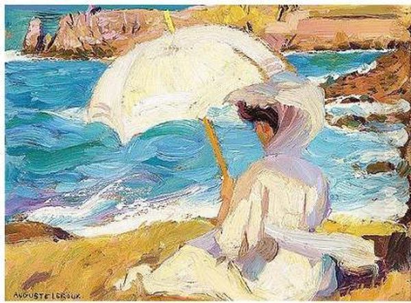 By The Sea Oil Painting by Auguste Leroux