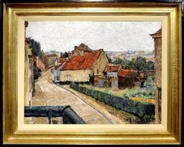 Vue De Village Oil Painting by Henri Louis-Ph. Leroux