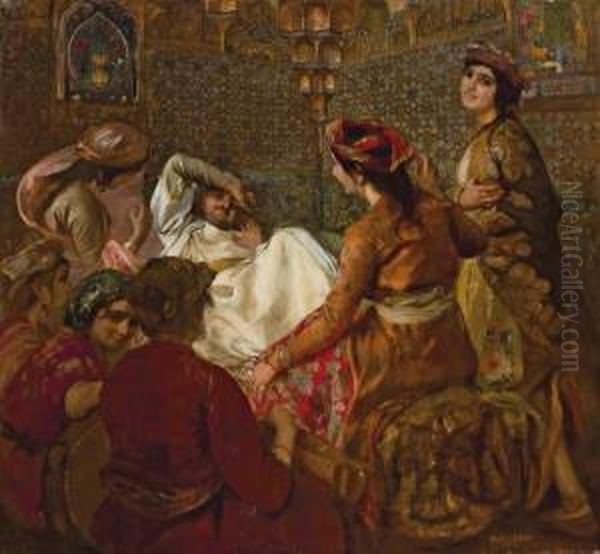 In The Harem Oil Painting by Paul Alexandre Alfr. Leroy