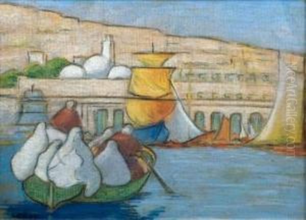 Alger Oil Painting by Paul Alexandre Alfr. Leroy