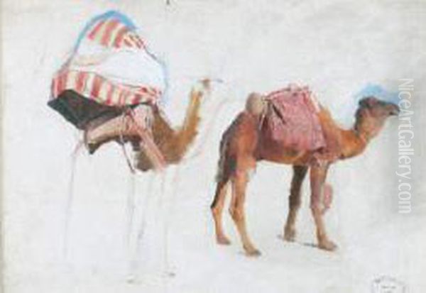 Etude Pour La Caravane, Vers 1895 Oil Painting by Paul Alexandre Alfr. Leroy