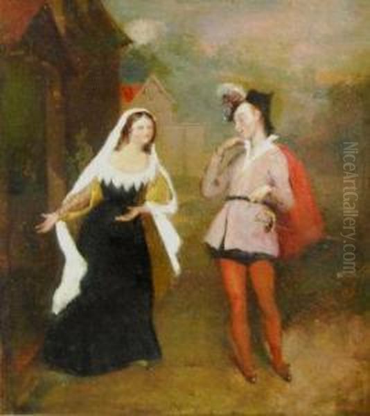 A Scene From The Merry Wives Of Windsor Oil Painting by Charles Robert Leslie