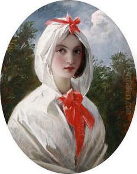 Head Study Of Queen Caroline Oil Painting by Charles Robert Leslie