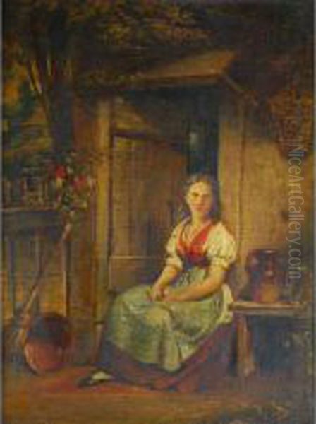 The Cottage Door Oil Painting by Charles Robert Leslie