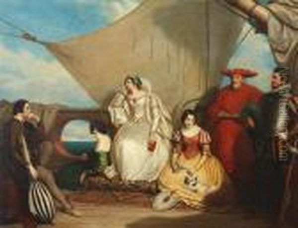 Mary Queen Of Scots Farewell To France Oil Painting by Charles Robert Leslie