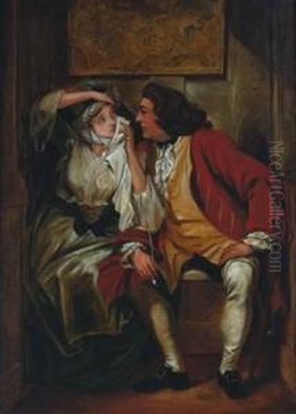 Uncle Toby And The Widow Oil Painting by Charles Robert Leslie