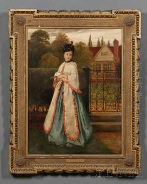 A Victorian Lady Oil Painting by George Dunlop, R.A., Leslie