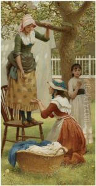 The Daughters Of Eve Oil Painting by George Dunlop, R.A., Leslie