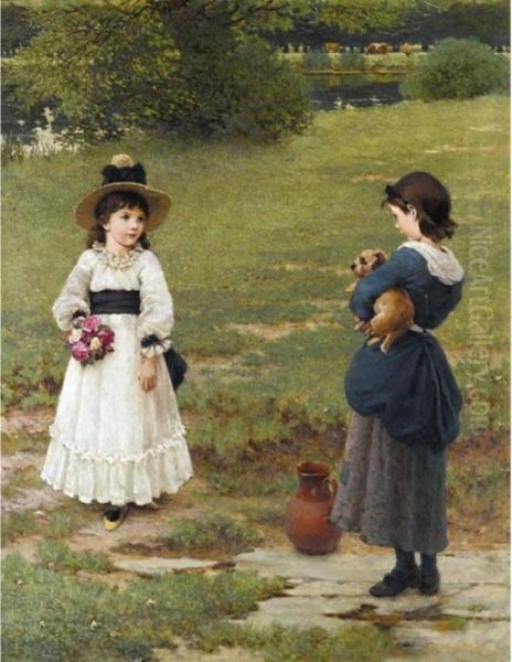 The Town And Country Mouse Oil Painting by George Dunlop, R.A., Leslie