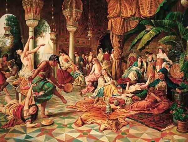 In the harem Oil Painting by F. Cordonnier